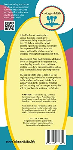 Cooking With Kids - Junior Chef's Knife For Kids - (Coral) Full Tang, Tapered Demi-Bolster Design, High Performance German Stainless Steel: Real Cooking Tools For Children 4 Cooking With Kids - Junior Chef's Knife For Kids - (Coral) Full Tang, Tapered Demi-Bolster Design, High Performance German Stainless Steel: Real Cooking Tools For Children - Image 2