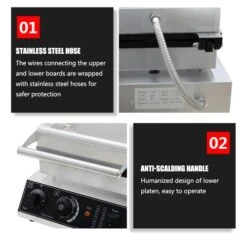 Commercial Ice Cream Cone Waffle Maker Machine With Crispy Waffle Cone Mold, 1500W Stainless Steel Egg Roll Cone Baker Waffle Roll Maker W/ Non-Stick Coating, Temp & Time Control 13 Commercial Ice Cream Cone Waffle Maker Machine With Crispy Waffle Cone Mold, 1500W Stainless Steel Egg Roll Cone Baker Waffle Roll Maker W/ Non-Stick Coating, Temp & Time Control -Wilton Shop 41RpGh1i6ZL