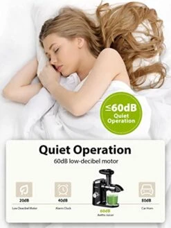 Slow Juicer,Aeitto Celery Juicer Machines,Masticating Juicer,Cold Press Juicer, Juice Extractor With 2-Speed Modes,Reverse Function & Quiet Motor For Vegetables And Fruits,Easy To Clean With Brush -Wilton Shop 41RqKculWXL