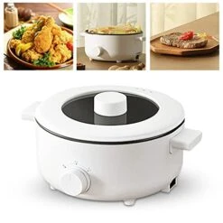 Yosoo Mini Electric Hot Pot, 3L Multifunctional Adjustable Electric Cooker, 3 Gear Firepower Anti Stick Electric Frying Pan For Soup Ramen Pasta Oatmeal Egg