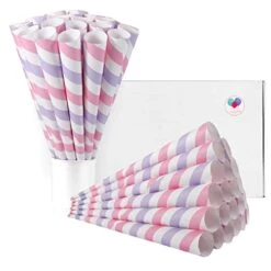 Premium Cotton Candy Cones 50 Pack Pastel Stripes - Candy Park Multicolor Paper Cones - For Cotton Candy Machines & Candy Floss Sugar - Celebrations & Party Supplies -Wilton Shop 41Ry3swoiSL