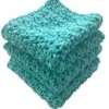 Bright Teal, Crochet Cotton Dishcloth, Set Of 3
