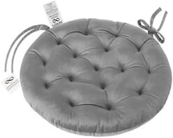 Collection 16 Inch Round Tufted Plush Chair Pad/Cushion For Kitchen Bar Stool Dining Room Durable Reversible With Tie Backs (Wine, 4) -Wilton Shop 41S hvieFcL. AC