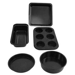 5pcs Nonstick Bakeware Set, Cup Cake Mold Cake Mold Square And Rectangular Baking Tray Pizza Plate Carbon Steel Oven Bakeware Baking Set -Wilton Shop 41S2AR2V4vL