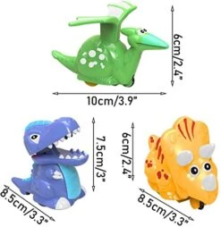 4 Pack Dinosaur Toys Dinosaur Car Wind Up Toys For Kids Boys Girls Toddler Easter Basket Filler Gift Easter Egg Filler Toddler Age 2-4 Boys Learning (Green, One Size) -Wilton Shop 41S76HV2HTL