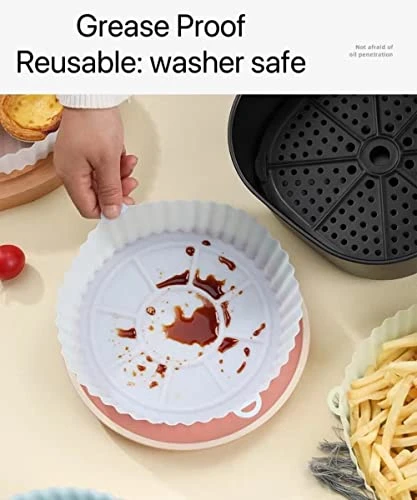 3 PCS Air Fryer Silicone Liners-7.87", Reusable Air Fryer Silicone Pot, Silicone Baking Tray For 3-5Qt Air Fryer, Food Grade Silicone Air Fryer Basket For Microwave, Oven, Steamer 5 3 PCS Air Fryer Silicone Liners-7.87", Reusable Air Fryer Silicone Pot, Silicone Baking Tray For 3-5Qt Air Fryer, Food Grade Silicone Air Fryer Basket For Microwave, Oven, Steamer - Image 3