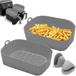 2 Packs Air Fryer Silicone Pot For Ninja Foodi Dual DZ201 DZ401, Food Grade Reusable Non Stick Replacement Silicone Air Fryer Liner Basket Bowl Accessories For Ninja 8 QT Air Fryer, Dishwasher Safe 29 2 Packs Air Fryer Silicone Pot For Ninja Foodi Dual DZ201 DZ401, Food Grade Reusable Non Stick Replacement Silicone Air Fryer Liner Basket Bowl Accessories For Ninja 8 QT Air Fryer, Dishwasher Safe -Wilton Shop 41SBoE31nkL. AC