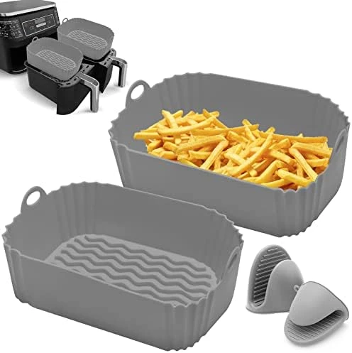 2 Packs Air Fryer Silicone Pot For Ninja Foodi Dual DZ201 DZ401, Food Grade Reusable Non Stick Replacement Silicone Air Fryer Liner Basket Bowl Accessories For Ninja 8 QT Air Fryer, Dishwasher Safe 15 2 Packs Air Fryer Silicone Pot For Ninja Foodi Dual DZ201 DZ401, Food Grade Reusable Non Stick Replacement Silicone Air Fryer Liner Basket Bowl Accessories For Ninja 8 QT Air Fryer, Dishwasher Safe - Image 13