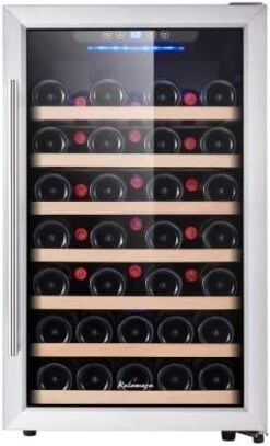 KRC-52SZF 4.2 Cu.ft 50 Bottle Single Zone Wine Refrigerator With S/S Door And Handle, Black -Wilton Shop 41SD3gmImJL. AC