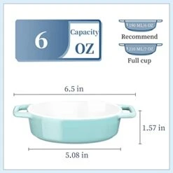 6 OZ Creme Brulee Ramekins, LOVECASA Souffle Dish Oven Safe Oval Double Handle Ramekins For Baking, Ice Cream, Chicken Pot Pies, Set Of 4, Multi Color 11 6 OZ Creme Brulee Ramekins, LOVECASA Souffle Dish Oven Safe Oval Double Handle Ramekins For Baking, Ice Cream, Chicken Pot Pies, Set Of 4, Multi Color -Wilton Shop 41SE2kTjsnL