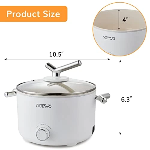 Electric Hot Pot 2L With 1000W Adjustable Power Control, Nonstick Electric Frying Pan, Multifunction Electric Skillet With Tempered Glass Lid For Shabu, Stir-fry 6 Electric Hot Pot 2L With 1000W Adjustable Power Control, Nonstick Electric Frying Pan, Multifunction Electric Skillet With Tempered Glass Lid For Shabu, Stir-fry - Image 4