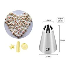 Rge Icing Piping Tips,1M 2D 2F Cake Cupcake Decorating Tip Set Kit,Star Drop Flower Rose Petal Frosting Tip Pastry Nozzles Tips,3 Pcs -Wilton Shop 41SMmzYoo8S