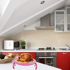 Folding Microwave Tray, Microwave Stacker Shelf, Foldable And Reusable Tray For Egg Custard Flexible Handles Dishwasher Safe -Wilton Shop 41SNGPJL0LL