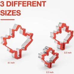 3 Pcs Maple Leaf Cookie Cutters 4.1'', 3.3'', 2.2'', Fall Thanksgiving Cookie Cutters, Holiday Cookie Cutter, Leaves Cookie Cutter Shapes, Metal Cookie Cutters, Mini Cookie Cutters -Wilton Shop 41SNizMuuPL