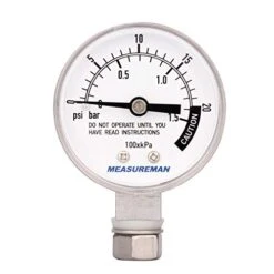 Stainless Steel Pressure Cooker Gauge, Pressure Canner Gauge, Steam Pressure Gauge, 2" Dial, Lower Mount, Including Gasket, Washer And Nut