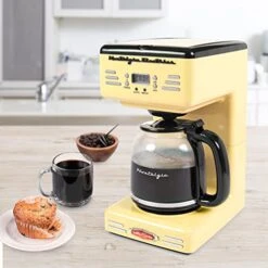 Retro 12-Cup Programmable Coffee Maker, Yellow