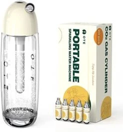 Sparkling Water Maker -Portable Soda Maker Machine For Home, 450ml Compact Size With 20 Mini Cylinders Included, Seltzer Water Maker No Electricity, Double Layer PET Bottle, BPA Free, Double Pressure Relief Valves, Silver -Wilton Shop 41SSBJJTfsL. AC