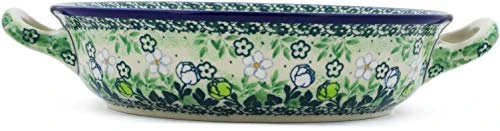 Medium Round Baker With Handles Made By Ceramika Artystyczna (Good Luck Pansy Theme) Signature UNIKAT + Certificate Of Authenticity 4 Medium Round Baker With Handles Made By Ceramika Artystyczna (Good Luck Pansy Theme) Signature UNIKAT + Certificate Of Authenticity - Image 2