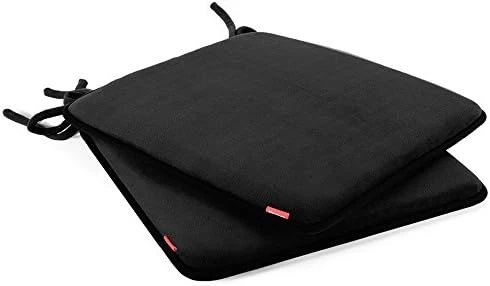 Dining Chair Pads,2 Pack Non Slip Memory Foam Kitchen Chair Cushions Pads With Ties And Gripper Backing (16" Square,Velvet Black) 9 Dining Chair Pads,2 Pack Non Slip Memory Foam Kitchen Chair Cushions Pads With Ties And Gripper Backing (16" Square,Velvet Black) - Image 7