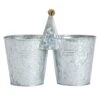 Small Metal Double Galvanized Bucket With Wooden Handle, Metal Double Pail For Wedding, Birthday, Office, Bathroom, Kitchen, And Farmhouse Home Decor (10 X 5 X 7.5 Inches) 2 Small Metal Double Galvanized Bucket With Wooden Handle, Metal Double Pail For Wedding, Birthday, Office, Bathroom, Kitchen, And Farmhouse Home Decor (10 X 5 X 7.5 Inches) -Wilton Shop 41SeIb5LetL