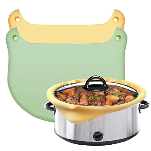 2 Pack Slow Cooker Liners - Reusable Crock Pot Liner Leakproof & Easy Clean Silicone Divider Fit 6-8 Quarts Slow Cooker Oval Or Round Pot 3 2 Pack Slow Cooker Liners - Reusable Crock Pot Liner Leakproof & Easy Clean Silicone Divider Fit 6-8 Quarts Slow Cooker Oval Or Round Pot