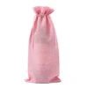 10Pcs Burlap Wine Bags With Drawstring Pink Pouches Jute Wine Bottle Bags For Wedding Party, Birthday, Christmas, Home Storage(6.29 X14.17Inches)