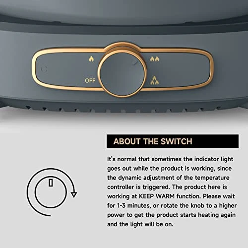 Dezin Electric Hot Pot With Divider, 5L Double-Flavor Shabu Shabu Hot Pot, Dual Sided Removable Non-Stick Electric Pot, 3" Depth Divided Hotpot Pot With Multi-Power Control, 2 Silicone Ladles Included 6 Dezin Electric Hot Pot With Divider, 5L Double-Flavor Shabu Shabu Hot Pot, Dual Sided Removable Non-Stick Electric Pot, 3" Depth Divided Hotpot Pot With Multi-Power Control, 2 Silicone Ladles Included - Image 4