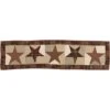 Abilene Star Quilted Runner 13x48 Country Patchwork Kitchen Tabletop Design, Burgundy