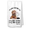 Stom Goldendoodle Always Watching You Waffle Weave Kitchen Towel, Housewarming Gift, Hostess Gift (White Towel, Goldendoodle With Name) -Wilton Shop 41T0Xpz484L
