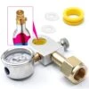 CO2 Refilling Adapter With Pressure Gauge Silver, Soda Exchange Carbonator Refill Quick Adapter Compatible With DUO Terra Art Soda Pink Co2 Cylinder Silver -Wilton Shop 41T7ayHGWcL