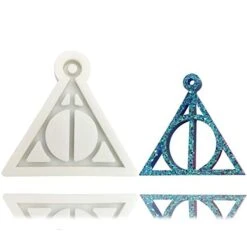 Deathly Logo Sign Pendant Keychain Silicone Mold With Hole For DIY Chocolate Candy Pudding Gum Paste Cupcake Cake Topper Decoration Desserts Jelly Shots Handmade Crystal Fondant Mold