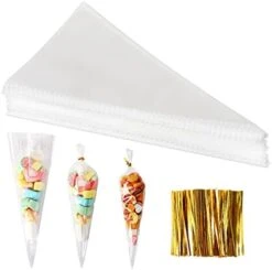 Cake Pop Bags,Augshy 300 Pcs Cellophane Treat Bags 3x5 With 300 Twist Ties - 1.4 Mils Thickness OPP Plastic Bags For Lollipop Candy Chocolate Cookie Wrapping Buffet -Wilton Shop 41TKvGRkDqL. AC