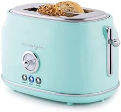 Classic 4-Slice Wide Slot Toaster, Retro Vintage Design With Six Toasting Settings & Removable Crumb Tray, Aqua -Wilton Shop 41TS1oqpOeL. AC