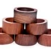 Handmade Wood Napkin Ring Set With 6 Napkin Rings - Artisan Crafted In India