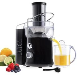 Juicer Machine - 3 INCH Big Mouth Feed Chute For Whole Fruits And Vegetables, Easy To Clean, 1L Capacity Juice Collector, BPA Free, 650 Peak Watt Motor (Black)