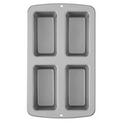 Wilton Recipe Right Non-Stick Mini Loaf Pan, 4-Cavity, Steel
