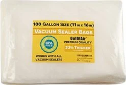 100 Vacuum Sealer Bags: Gallon Size (11" X 16") By OutOfAir Works With FoodSaver & Other Machines - 33% Thicker BPA Free, Commercial Grade, 11 X 16 Inches -Wilton Shop 41TlLMdRVtL. AC