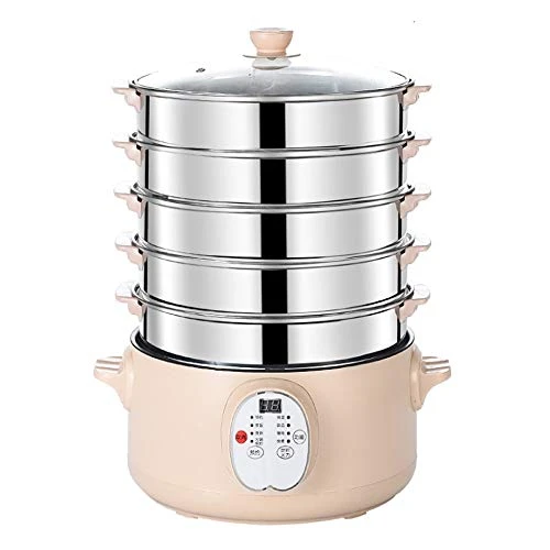 HYDZQ Electric Food Steamer Stainless Steel Saucepan Time Scheduling Multi-Function Chafing Dish 3 HYDZQ Electric Food Steamer Stainless Steel Saucepan Time Scheduling Multi-Function Chafing Dish