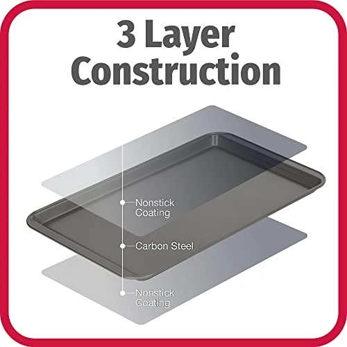 Bialetti Goodcook Nonstick Steel 3-Piece Cookie Sheet Set 5 Bialetti Goodcook Nonstick Steel 3-Piece Cookie Sheet Set - Image 3