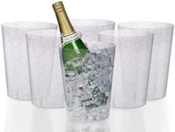 6 Pack Of 96 Ounce Disposable Clear Plastic Ice Bucket For Parties - Good As One Large Champagne Chiller Or Classic Wine Bottle Chiller -Wilton Shop 41TvhzXXoRL. AC
