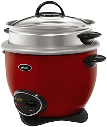 Oster® CKSTRCMS14-R 7-Cup Uncooked Resulting In 14-Cup Cooked Rice Cooker With Steam Tray, Red 6 Oster® CKSTRCMS14-R 7-Cup Uncooked Resulting In 14-Cup Cooked Rice Cooker With Steam Tray, Red - Image 4