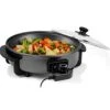 12-Inch Nonstick Electric Skillet - Aluminum Coated Grill Pan & Glass Lid Cover -Wilton Shop 41UGnDL0eGL