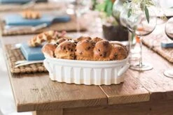 úHOME Ceramic Oval Small Baker, Artisanal Stoneware Baking Dish, White Oven To Table Luxury Baker For Desserts, Vegetables, Meats -Wilton Shop 41UHWaZA2tL