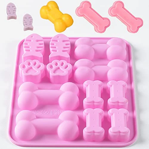Paw Bone And Fish Shaped 3 In 1 Silicone Baking Molds For Chocolate, Candy And Dog Treats 4 Pcs 5 Paw Bone And Fish Shaped 3 In 1 Silicone Baking Molds For Chocolate, Candy And Dog Treats 4 Pcs - Image 3