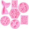 Ermaid Theme Cake Fondant Mold - Mermaid Tail Seahorse Seashell Starfish Mold For Cake Decoration, Chocolate, Candy, Cupcake Decor -Wilton Shop 41UNVxzTc5L
