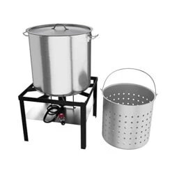 Krollen Industrial 100 Qt. Aluminum Outdoor Seafood Boiler / Steamer Kit - 110,000 BTU -Wilton Shop 41UPo1pXgvL