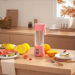 Portable Blender,Portable Juicer,Fruit Mixer - 6 Blades In 3D, 380ml Fruit Mixing Machine With USB Charger Cable(Pink) 10 Portable Blender,Portable Juicer,Fruit Mixer - 6 Blades In 3D, 380ml Fruit Mixing Machine With USB Charger Cable(Pink) -Wilton Shop 41UXC7HwxOL