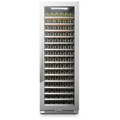 Stainless Steel And Black Single Zone Wine Cooler 164 Bottles Capacity