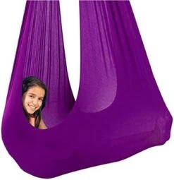 Indoor Therapieschaukel Kinder Schwingen Hängematte Sensorische Schaukeltuch Für Autismus, Asperger, Sensorische Integration (Color : Wine Red, Size : 150x280CM/59x110in) -Wilton Shop 41Uo14dB6DS. AC