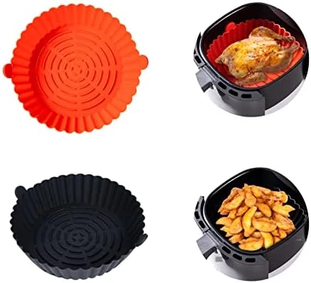3pcs Silicone Air Fryer Pot With Handles, 7.9in Food Safe Air Fryer Silicone Liners For 3.6 To 6.8QT, No Harsh Cleaning, Reusable Round Air Fryer Baskets Replacement For Parchment Liners 9 3pcs Silicone Air Fryer Pot With Handles, 7.9in Food Safe Air Fryer Silicone Liners For 3.6 To 6.8QT, No Harsh Cleaning, Reusable Round Air Fryer Baskets Replacement For Parchment Liners - Image 7